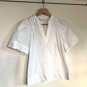 Anthropologie white cotton blouse